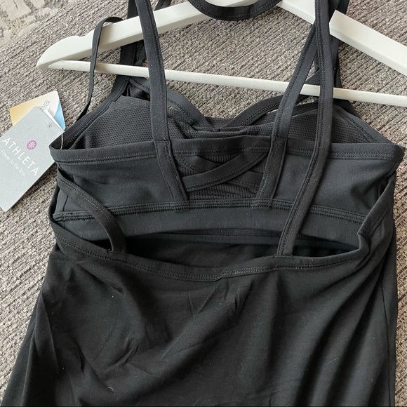 Athleta Athleisure Drishti Tank Top Built in Sports Bra Black Size XXS - Picture 6 of 11